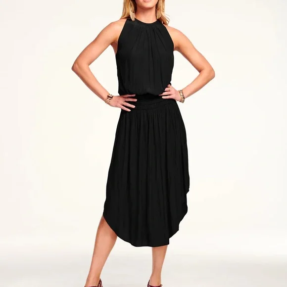 ramy brook pleated dress Ramy Brook Jacqueline Pleated Floral Applique Midi Dress